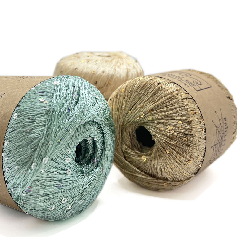 Silver Polyester Sequins Yarn for Crafting & Embellishing